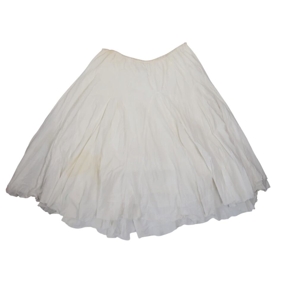 Vintage Y2K Guess White Cotton Peasant Midi Skirt L